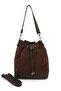 Women/Girls Brown Suede Drawstring Shoulder and Backpack