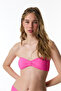 Bright Pink Nena Strapless Knot Textured Bikini Top - 5