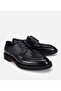 Men's Leather Black Thick Soled Classic Shoes - 2
