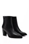 Women's Black Zippered Pointed Toe Genuine Leather Boots - 4
