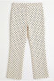 Polka Dot Flared Trousers Cream - 2