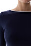 Navy Blue Breathable Long Sleeve Basic Top - 3