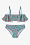 Girl's Ditsy Bandeau Crispy Floral Patterned Bikini Set