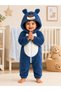 Girl Boy Baby Welsoft Plush Jumpsuit Hooded Zippered Winter Baby Romper Soft Fleece Astronaut Jumpsuit with Teddy Bear Figure - 3