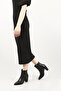 Women's Black Zippered Pointed Toe Genuine Leather Boots - 3