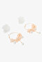 White - Pink Floral Earring Set - 2
