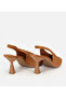 Women's Suede Leather Tan Soft Textured Short Heeled Stiletto - 4