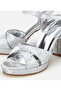 Women's Satin Metallic Lame High Heel Sandals - 3