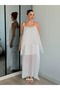 Women's Adjustable Strap Loose Standard Size Dress with Cape - 6