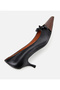 Women's Leather Black Bow Detailed Thin Heeled Stiletto - 7