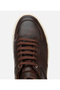 Men's Leather Brown Soft Texture Thick Soled Sneakers - 5