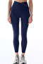 Navy Blue V Contrast Leggings - 4