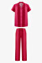 طقم بيجاما مكون من قميص وبنطلون مخطط بأزرار من Red For You - 5