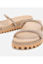 Women's Leather Beige Stone Slippers - 3
