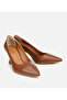 Women's Leather Brown Flexible Sole Thin Heeled Stiletto - 2