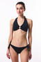 Black Clean Hot Gathering Halter Bikini Top - 4