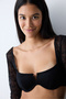 Lace Lace Long Sleeve Black Bustier - 3