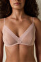 Light Dusty Rose Mesh Triangle Underwire Free Padding Bra - 3