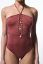 Light Brown Astrid Macrame Beaded Swimsuit - 3