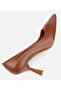 Women's Leather Brown Flexible Sole Thin Heeled Stiletto - 6