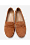 Women's Suede Leather Tan Casual Loafer - 5