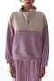 Light Lilac Silky Feel Color Block Sweatshirt - 5