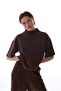 Brown Crew Neck Top Cropped Modal