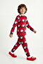 Red Boy's Car Patterned Thermal Effect Pajama Set - 2