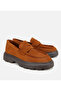 Men's Suede Leather Tan Thick Soled Casual Loafer - 2