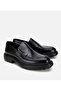 Men's Open Leather Black Thick Soled Classic Loafer - 2