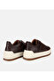 Men's Leather Brown Soft Texture Thick Soled Sneakers - 4