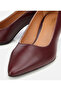 Women's Leather Burgundy Flexible Sole Thin Heeled Stiletto - 3