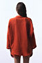 Normal V-Neck Orange Women's Shirt Plk9044825Iy - 2