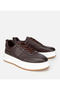 Men's Leather Brown Soft Textured Casual Shoes - 2