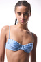 Seashell Beaded Blue Underwire Bikini Top