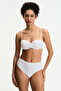 White High Drawstring High Waist Bikini Bottom - 3