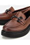 Women's Leather Brown Thick Soled Classic Loafer - 3