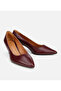 Women's Leather Burgundy Flexible Sole Thin Heeled Stiletto - 2