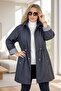 Detachable Hooded Foldable Sleeve Detail Bonded Fabric Extra Large Size Trench Coat