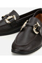 Women's Leather Brown Buckle Classic Loafer - 3