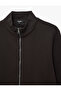Three-Thread Ribbed Regular Fit Long Sleeve Zippered Collar Pocket Sweatshirt - 8