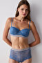Dark Blue Bloom Lace Lace Bra