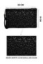 Star Patterned Black Shiny Portfolio & Clutch Bag with Removable Wrist Strap 30 X 19 cm - 7