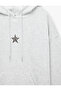Three-Threaded, Long-Sleeved, Hooded, Pocket-Detailed, Embroidered Back Sweatshirt - 7