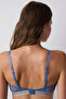 Dark Blue Bloom Lace Lace Bra - 5