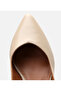 Women's Leather Beige Open Back Ballerinas - 4