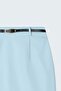 Linen Look Mini Skirt - Baby Blue - 6