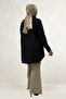 68088 Large Size Double Lyocell Tunic with Collar Accessory Detail - Black - 4