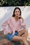 Ruffle Detailed Patterned Shirt - Pink - 2