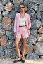 Linen Look Shorts - Pink - 2